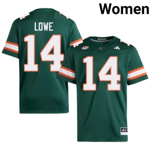 #14 Womens Hayden Lowe UMiami College Football Game Green Jerseys 774813-831