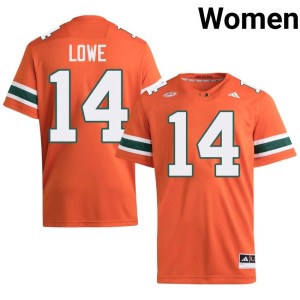 #14 Official Women University of Miami Orange Hayden Lowe College Football Jerseys 681289-177