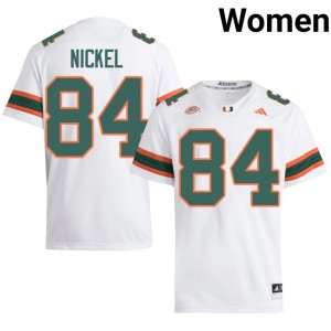 #84 Miami Jack Nickel College Football White Women's University Jerseys 392308-718