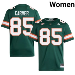 #85 2026 College Football Jackson Carver Women's University of Miami Green Jerseys 735980-581