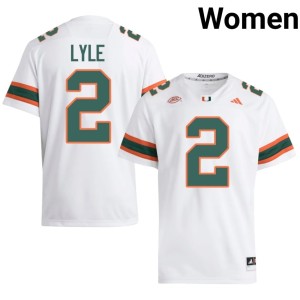 #2 Hurricanes College Football Embroidery White Womens Jordan Lyle Jerseys 935532-618