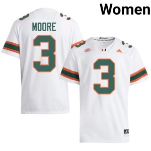 #3 Womens Player UMiami White Joshua Moore College Football Jerseys 797903-494