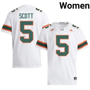 #5 Justin Scott White Miami Women's High School College Football Jersey 297703-785