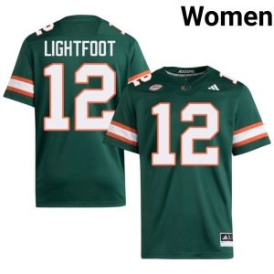 #12 Replica Marquise Lightfoot College Football Womens The U Green Jersey 530822-901