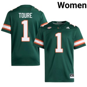 #1 Women Mohamed Toure Green Limited College Football UM Jersey 726708-141