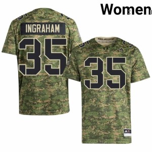 #35 Women's College Football Camo Monroe Ingraham UM Hurricanes Official Jerseys 832687-972