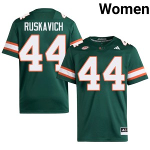 #44 Women's Green Owen Ruskavich NCAA College Football Miami Jerseys 673121-934