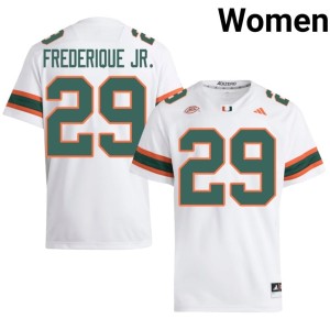 #29 College Football White UM Romanas Frederique Jr. Limited Womens Jerseys 463488-481