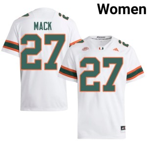 #27 Miami Replica College Football White Ryan Mack Women Jersey 189236-120