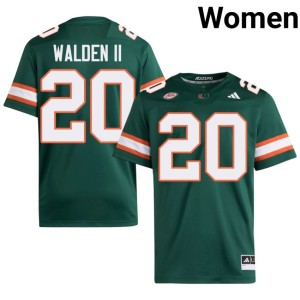 #20 College Football UMiami Green 2026-27 Terrell Walden II Womens Jersey 975018-596