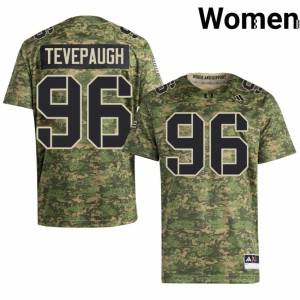 #96 Tucker Tevepaugh Women Camo College Football Official Hurricanes Jerseys 611271-374