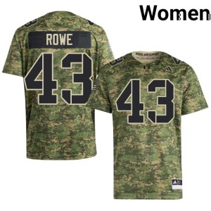 #43 University Tyler Rowe University of Miami Women's Camo College Football Jersey 709840-224