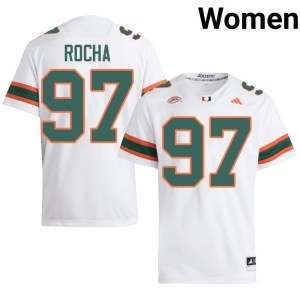 #97 College Football White NCAA Women Will Rocha Miami Jersey 863345-672