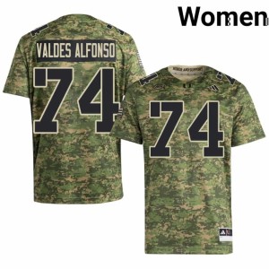 #74 UMiami Womens College Football Camo NCAA Yerovi Valdes Alfonso Jerseys 440848-984