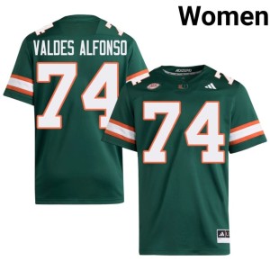 #74 Yerovi Valdes Alfonso Green College Football 2026-27 Womens UMiami Jersey 291541-977