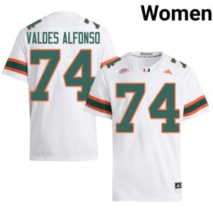 #74 Yerovi Valdes Alfonso White Women's College Football Canes 2026-27 Jerseys 638567-463