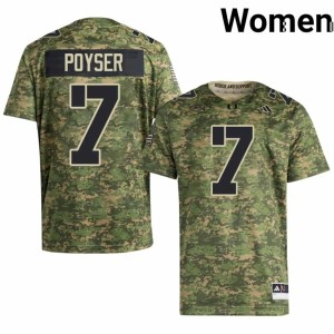 #7 Zechariah Poyser College Football Alumni Camo Miami Women's Jersey 459366-177