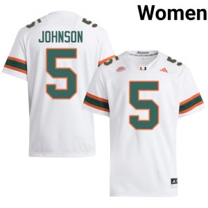 #5 Game Women's Miami Hurricanes College Football Andre Johnson White Jersey 295354-118