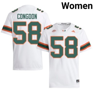 #58 Womens White Canes Ben Congdon 2026 College Football Jerseys 562962-508
