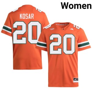 #20 Hurricanes Womens College Football Orange High School Bernie Kosar Jerseys 625016-905