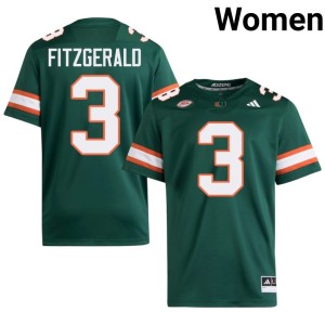 #3 College Football UMiami 2026 Green Women's Bryce Fitzgerald Jersey 162285-524