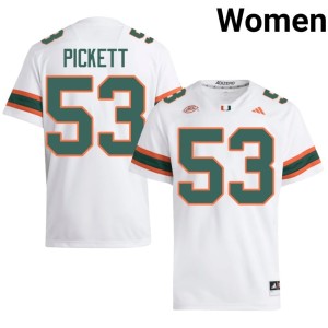 #53 Game White Women's Canon Pickett Miami of Florida College Football Jersey 922945-152
