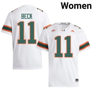 #11 White Carson Beck Womens Hurricanes College Football NCAA Jersey 161305-642