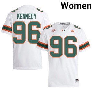 #96 White Women Canes College Football Cortez Kennedy Stitched Jersey 588054-401