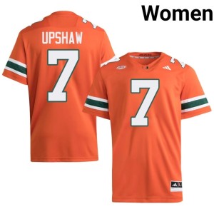 #7 University College Football University of Miami Daylyn Upshaw Women's Orange Jersey 805757-542