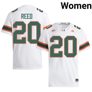 #20 Ed Reed College Football White Womens UM Hurricanes Limited Jersey 906871-745