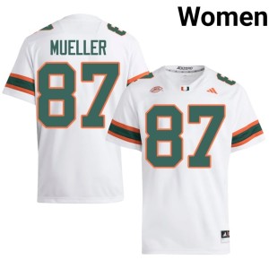 #87 White Player College Football Gavin Mueller Miami Hurricanes Women's Jersey 613504-179