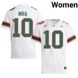 #10 Official Women White College Football The U George Mira Jerseys 850854-384