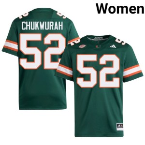 #52 Womens Isaac Chukwurah UM College Football Green University Jerseys 499348-670