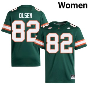 #82 Womens Green Stitched College Football Jack Olsen UM Jersey 413471-179