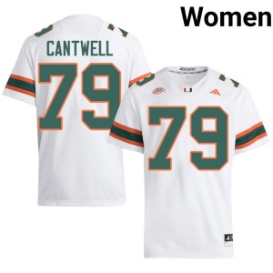 #79 Women Jackson Cantwell University White College Football UMiami Jersey 136355-717