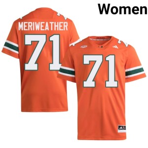 #71 College Football Jamal Meriweather Miami Orange NCAA Womens Jerseys 829313-638