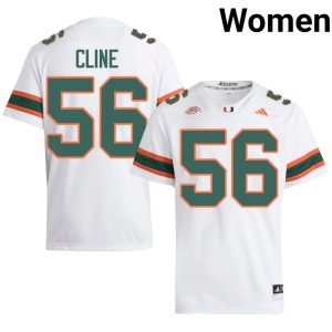 #56 University of Miami Women College Football White Limited Johnathan Cline Jersey 986281-554