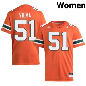 #51 Orange NCAA Hurricanes Jonathan Vilma Women's College Football Jersey 892118-591