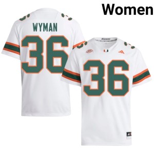 #36 Jontavius Wyman NCAA College Football Womens White Miami Jerseys 194307-237