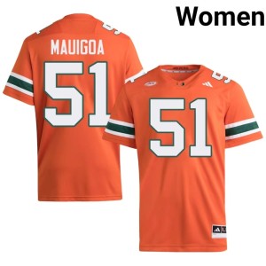 #51 Kiko Mauigoa Orange UM Womens Game College Football Jerseys 941681-783