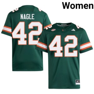 #42 College Football Womens Green Logan Nagle Game UM Hurricanes Jersey 805169-446
