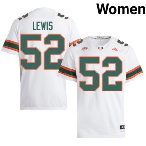 #52 White Women UMiami College Football Ray Lewis 2026 Jerseys 584283-407