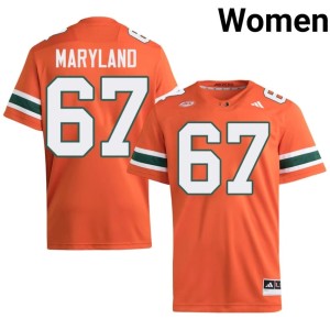 #67 Women Orange Russell Maryland UM Replica College Football Jerseys 353122-571