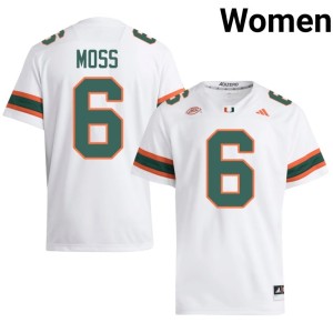 #6 Official College Football Miami White Women's Santana Moss Jersey 768794-283