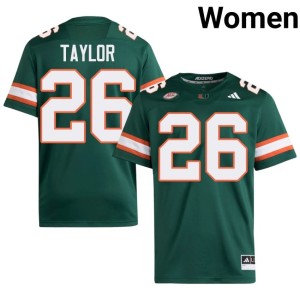#26 College Football Green Womens NCAA Sean Taylor UM Hurricanes Jersey 435970-614