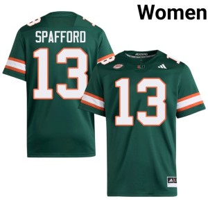 #13 Women's College Football Green Game Vance Spafford UMiami Hurricanes Jerseys 331165-278