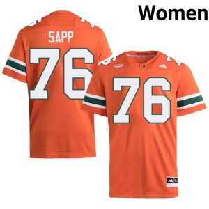 #76 UM Warren Sapp Stitched Orange College Football Womens Jersey 546824-808