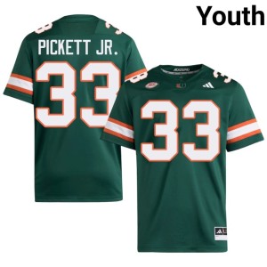 #33 Green College Football High School Booker Pickett Jr. UMiami Hurricanes Youth Jersey 285212-625