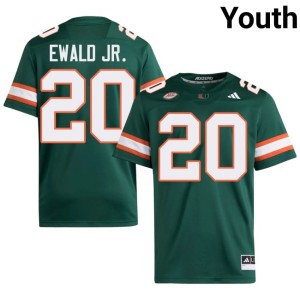 #20 College Football Youth Miami of Florida Chris Ewald Jr. Green 2026 Jerseys 234033-460