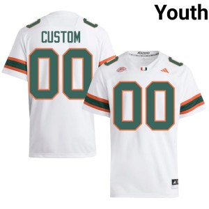 #00 Hurricanes Official Youth White College Football Custom Jerseys 109577-668